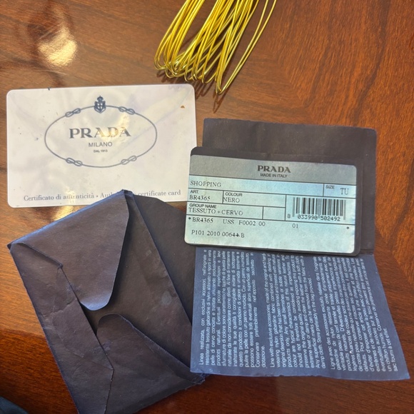 Prada Tessuto Black Nylon Cervo Shopping Tote-Leather Handle  Removable strap - Picture 14 of 16